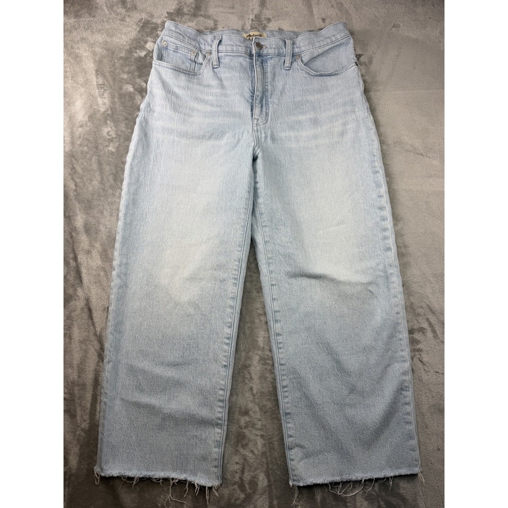 Madewell Jean Women's Size 31 The Perfect Vintage Wide Leg Crop Jean Hem Fray